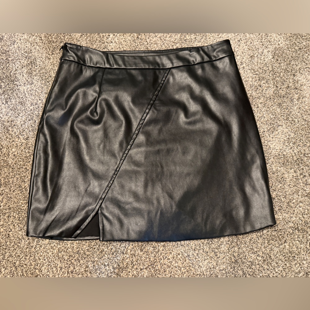 Black Faux Leather Mini Skirt